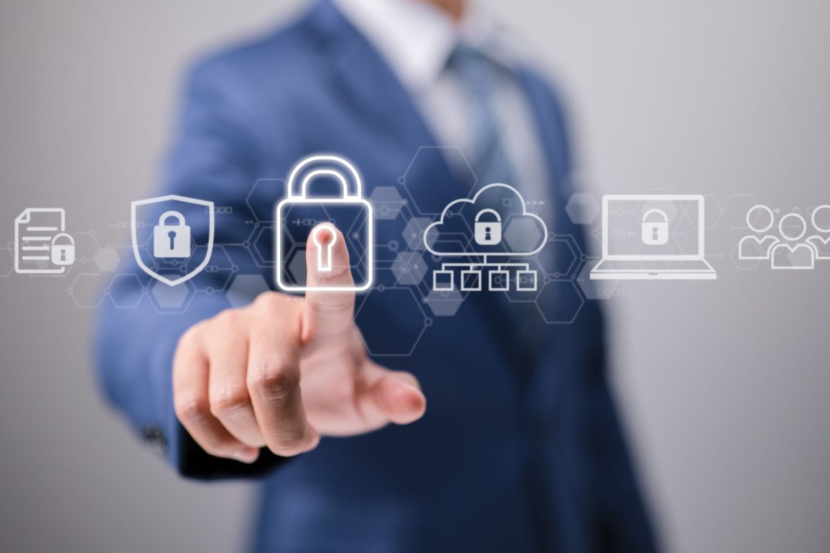Businessman with data Security concept